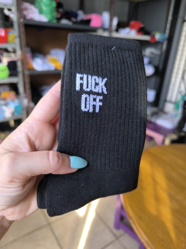 Media caña Fuck off estampada unisex algodon