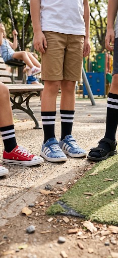 Media caña Kids old school negra