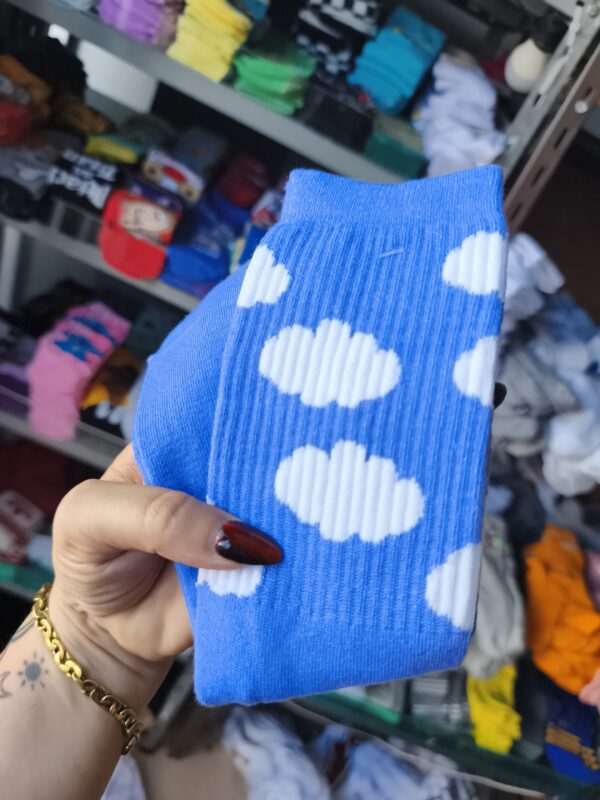 Media caña nube estampada unisex algodon