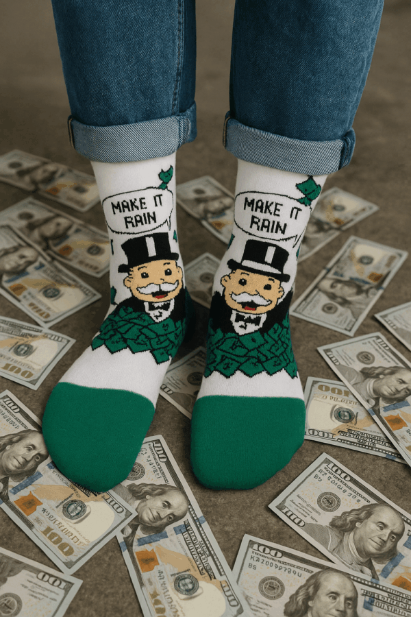 Media caña Sr Dolar estampada unisex algodon