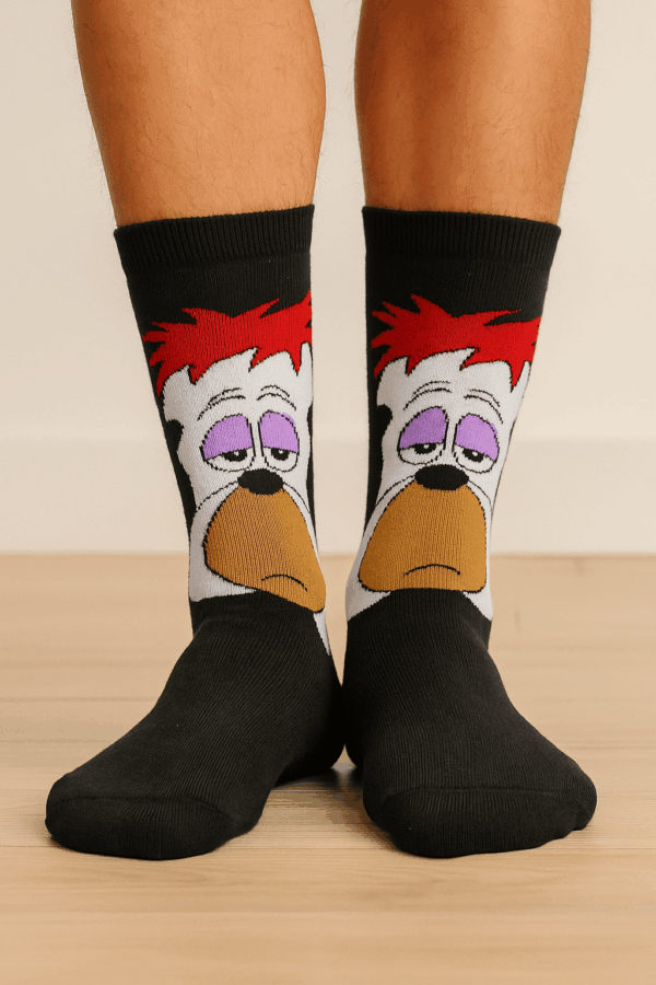 Media caña Droopy estampada unisex algodon
