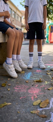 Media caña kids old school Blanca