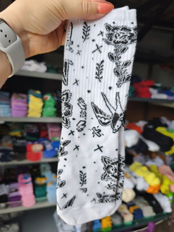 Media caña espadas y rosas estampada unisex algodon