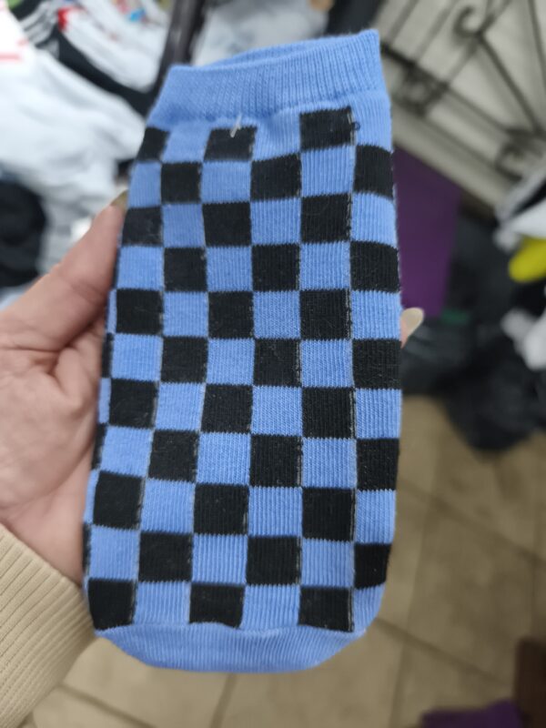 Soquete Cuadrille celeste y negro