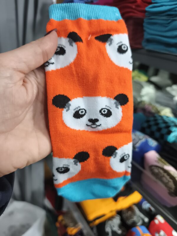 Soquete Pandas estampada unisex algodon