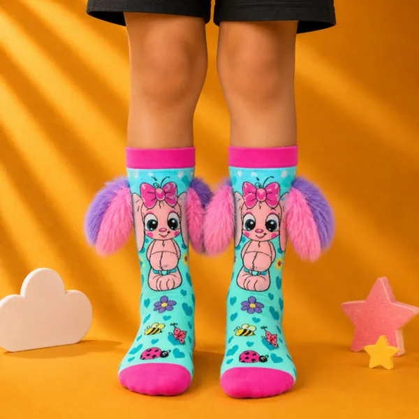 Medias Locas 3D conejo con orejas de peluche multicolor del 25 al 38