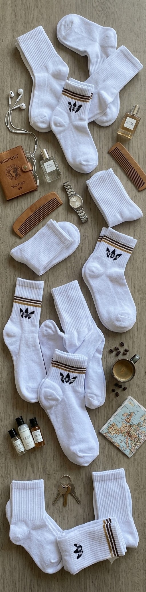 Soquete premium Adidas rayas marrones