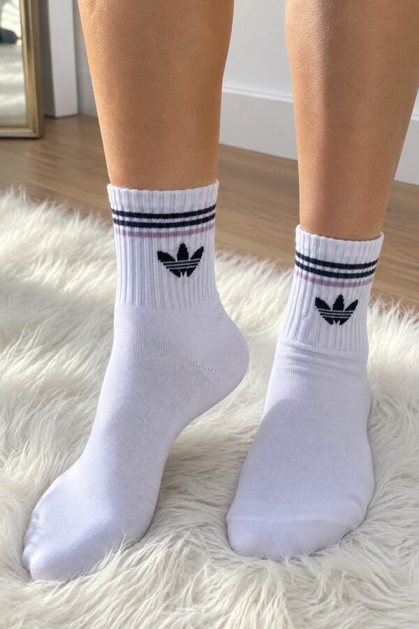 Soquete premium Adidas rayas violetas
