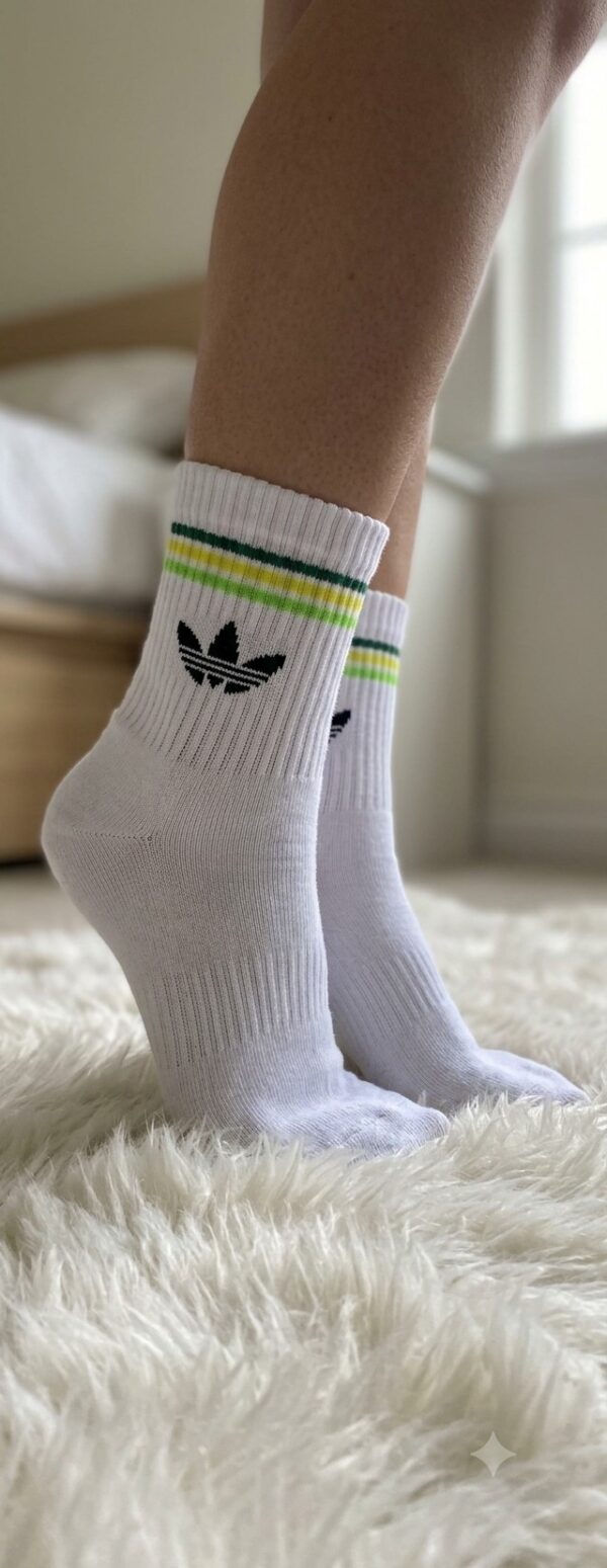 Soquetes Premium Adidas rayas verdes